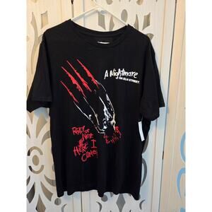 Nightmare on Elm Street T Shirt Freddy Krueger Graphic Horror Tee Large NWT